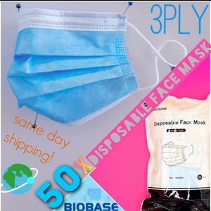 Baby Blue Face Mask 1x Use - 50 pack - New!